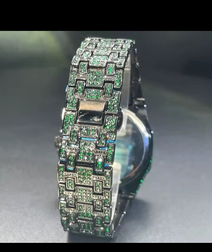 2025 New Diamond Hip Hop Watch For Men Fashion Ice Out Party Jewelry Wristwatch Luxury Shiny Gem Accessories Watches Trendy Gift