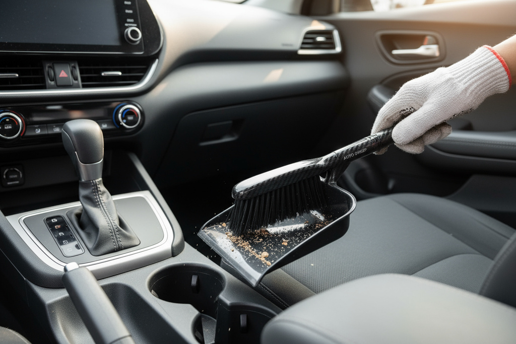 Mini Desktop and Car Broom Set - Small Sweeper with Dust Pan