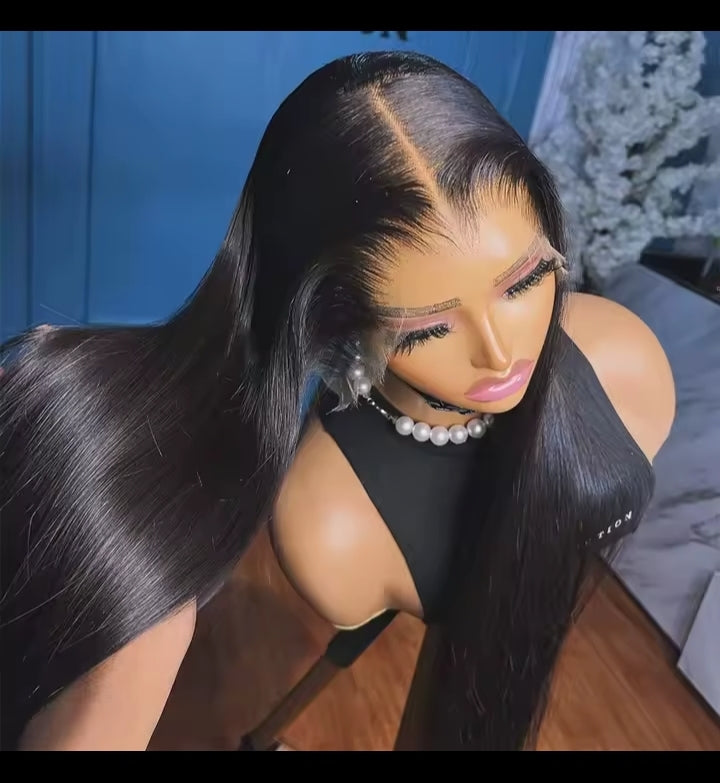 40 50 Inch Straight Human Hair Wig 13x6 HD Lace Frontal 100% Human Hair Wigs 250 Density Remy Pre Plucked Lace Front Closure Wig