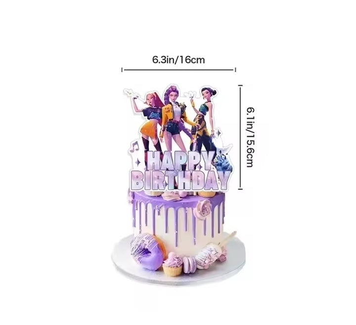 Demon Hunters Birthday Party Decor Tableware Banner Decorations Cake Topper Balloon Girl Kid Korean Kpop Anime Party Supplie Set