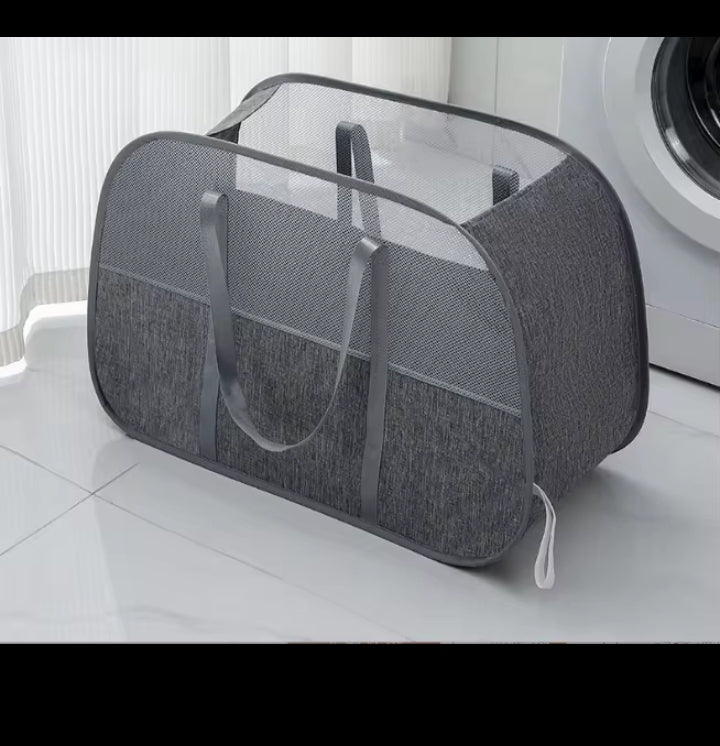 Mesh Pop-up Laundry Basket, Laundry Basket, Foldable Dirty Clothes Storage Basket, Large Capacity Storeage