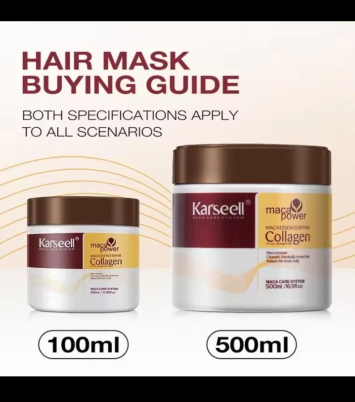 Karseell Collagen Hair Treatment Deep Repair Conditioning Argan Oil Hair Mask Essence for Dry Damaged Hair 100ml/500ml