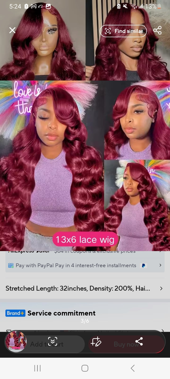 Burgundy Lace Frontal Wig 13x6 Body Wave Lace Front Wig HD Transparent Lace Frontal Wig Human Hair