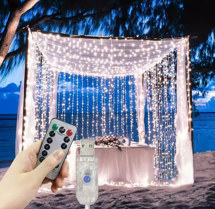 New Year Lamp Bedroom LED 8 Modes USB Remote Control Fairy Lights String for Home Wedding Christmas Decor Garland Curtain Lights