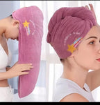 Embroidery Style Hair Drying Cap, Coral Fleece Thickened Hair Towel for Bathroom, Women's Absorbent Quick Drying Shower Cap