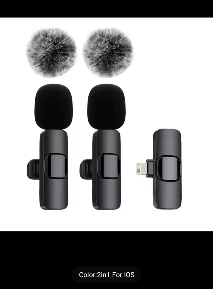 NEW Wireless Lavalier Microphone Audio Video Recording Mini Mic For iPhone Android Laptop Live Gaming Mobile Phone Microphone