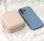 1pcs Single Layer Storage Box Ladies Travel Leather Jewelry Box Classic Black Pure White Fashion Pink Storage Box
