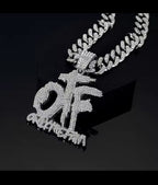 Hip Hop Fashion English Letter OTF Pendant Cuban Chain Necklace,  Suitable For Daily Wear By Men And Women , Rock Party Jewelry