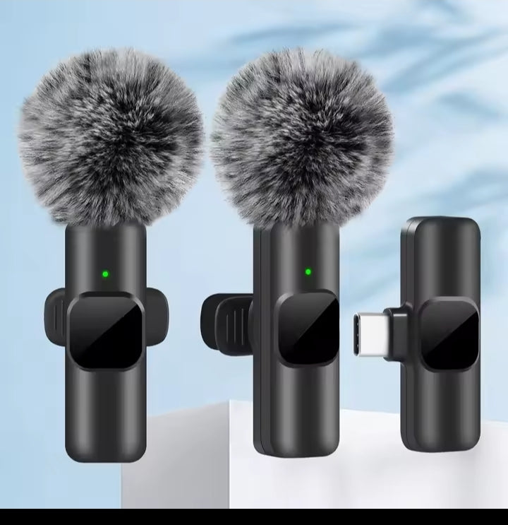 NEW Wireless Lavalier Microphone Audio Video Recording Mini Mic For iPhone Android Laptop Live Gaming Mobile Phone Microphone