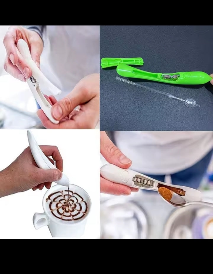 1PCS Electrical Latte Art Pen for Coffee Cake Spice Pen Cake Decoration Pen Coffee Carving Pen Baking Pastry Tools Coffee Decor