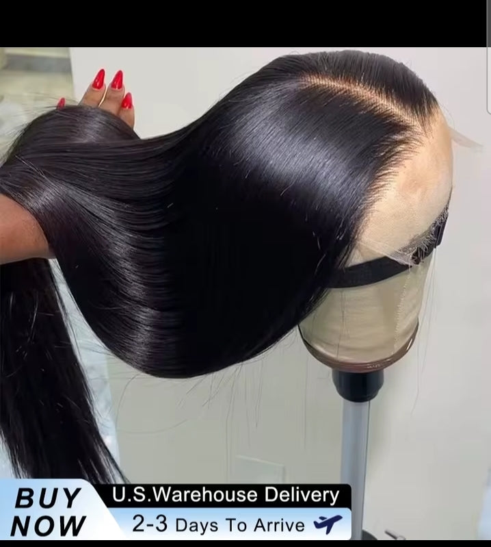 40 50 Inch Straight Human Hair Wig 13x6 HD Lace Frontal 100% Human Hair Wigs 250 Density Remy Pre Plucked Lace Front Closure Wig