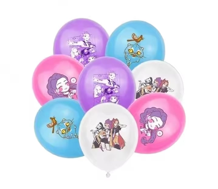 Demon Hunters Birthday Party Decor Tableware Banner Decorations Cake Topper Balloon Girl Kid Korean Kpop Anime Party Supplie Set