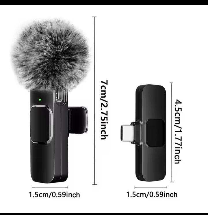 NEW Wireless Lavalier Microphone Audio Video Recording Mini Mic For iPhone Android Laptop Live Gaming Mobile Phone Microphone