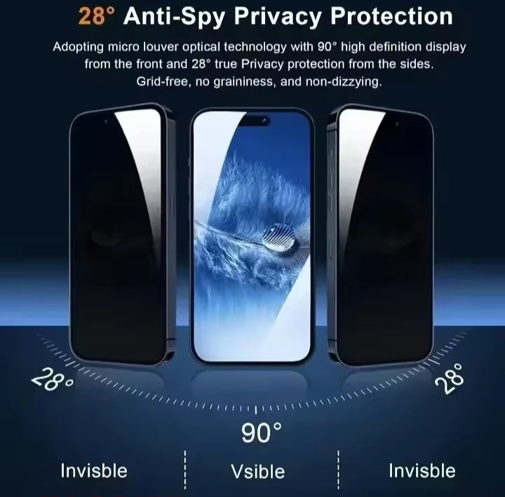 Full Cover Privacy Screen Protector For iPhone 16 11 12 13 14 Pro Max  Anti-spy Glass For iPhone 15 17 PRO