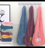 Embroidery Style Hair Drying Cap, Coral Fleece Thickened Hair Towel for Bathroom, Women's Absorbent Quick Drying Shower Cap