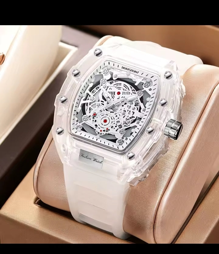 | UTHAI BK134 Fashionable Men watch barrel shaped transparent waterproof quartz watch sports clock gift watches for man