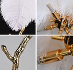 Nordic Floor Lamp With Feather Ostrich White Feathers Standing Lamps For Living Room Bedroom Modern Bedside Feather Floor Lights
