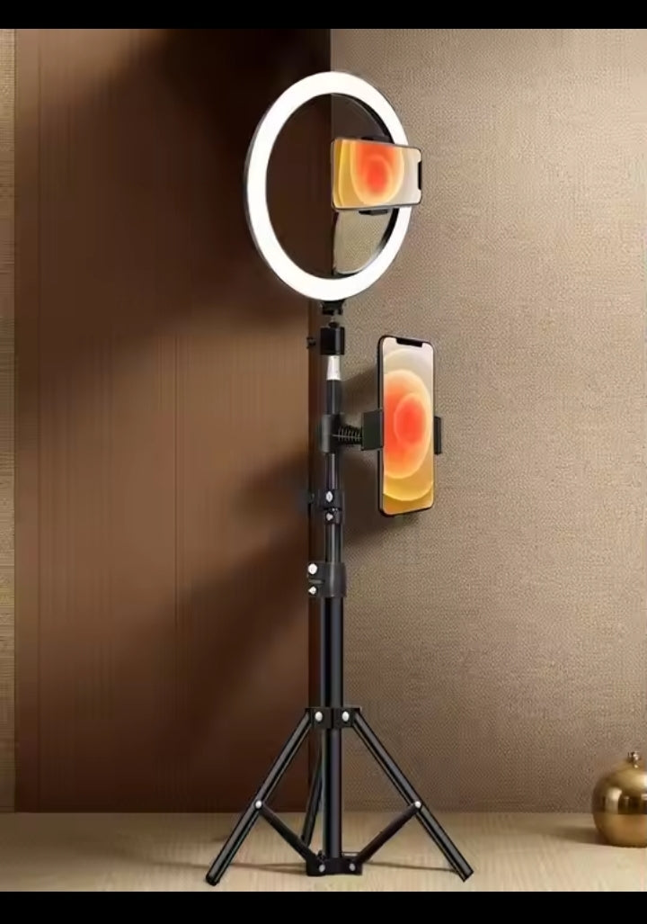 110cm Tripod Stand +O-Clamp With 10-Inch Live Stream Ring Light, Selfie Remote