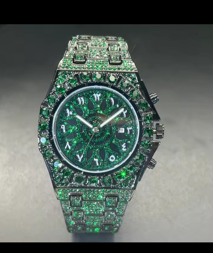 2025 New Diamond Hip Hop Watch For Men Fashion Ice Out Party Jewelry Wristwatch Luxury Shiny Gem Accessories Watches Trendy Gift