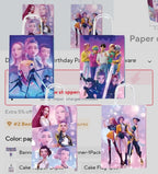 Demon Hunters Birthday Party Decor Tableware Banner Decorations Cake Topper Balloon Girl Kid Korean Kpop Anime Party Supplie Set