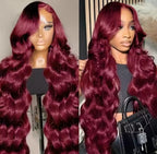 Burgundy Lace Frontal Wig 13x6 Body Wave Lace Front Wig HD Transparent Lace Frontal Wig Human Hair