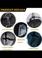 Magnetic Gym Bag Large Capacity Magnetic Carrier Bag With Phone Pocket Portable Gym Water Bottle Pouch Gym Accessories Organizer