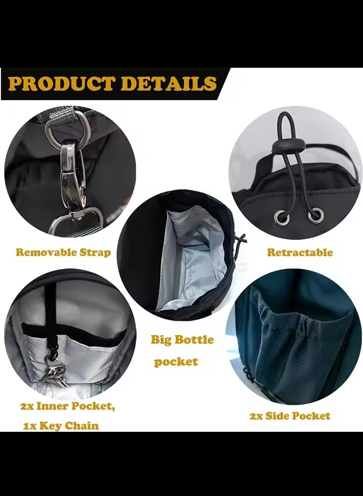 Magnetic Gym Bag Large Capacity Magnetic Carrier Bag With Phone Pocket Portable Gym Water Bottle Pouch Gym Accessories Organizer