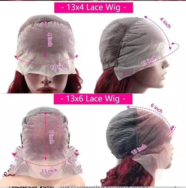 Burgundy Lace Frontal Wig 13x6 Body Wave Lace Front Wig HD Transparent Lace Frontal Wig Human Hair