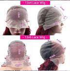 Burgundy Lace Frontal Wig 13x6 Body Wave Lace Front Wig HD Transparent Lace Frontal Wig Human Hair