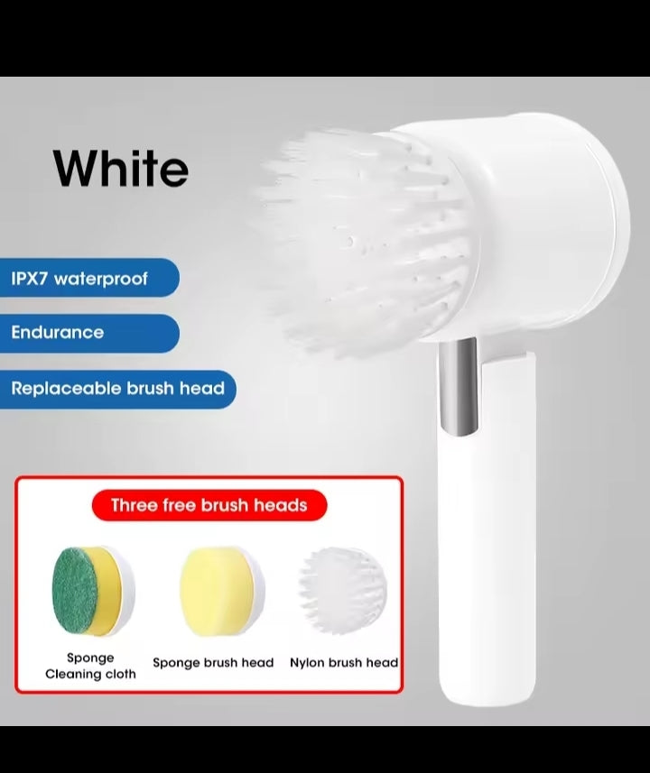 Electric Spin Scrubber, Bathroom Cordless Cleaning Brush Power Scrubber with 5 Replaceable Brush Heads, Electric Cleaning Brush