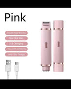 Waterproof 2in1 Electric Shaver for Women Bikini Hair Trimmer Wet Dry Use Dual Head Detachable Cordless Rechargeable