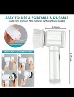 Electric Spin Scrubber, Bathroom Cordless Cleaning Brush Power Scrubber with 5 Replaceable Brush Heads, Electric Cleaning Brush