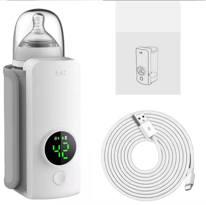 Portable Bottle Warmer Rechargeable Cordless Milk Warmer Travel Warmer for Comfortable Baby Feeding On The Go