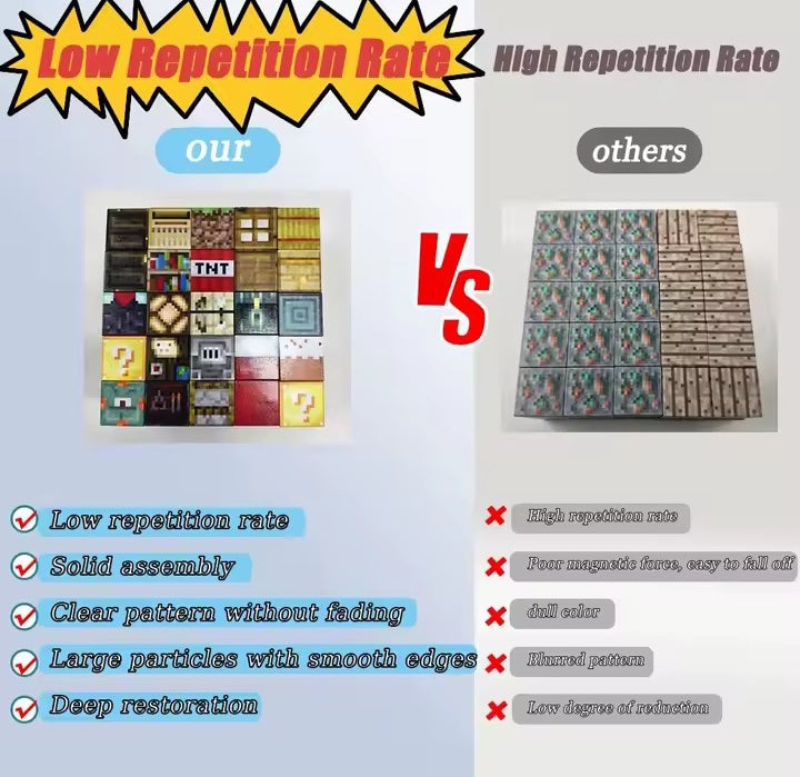 New Magnetic Blocks-Build Mine Magnet World Set for Boys Girls, Sensory Construction Toys for Toddlers Christmas Gifts