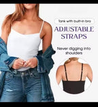 Cami Bra – Women's Camisole With Built In Padded Bra Vest Dropshipping As Seen on Tiktok Pink Top For Women Pajamas Home Wear