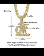 Hip Hop Fashion English Letter OTF Pendant Cuban Chain Necklace,  Suitable For Daily Wear By Men And Women , Rock Party Jewelry