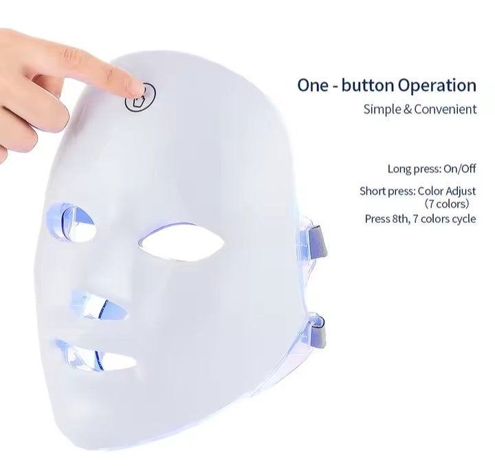 Rechargeable Facial LED Mask 7 Colors LED Photon Beauty Mask Skin Rejuvenation Home Face Lifting Whitening Skin Care Beauty Mask