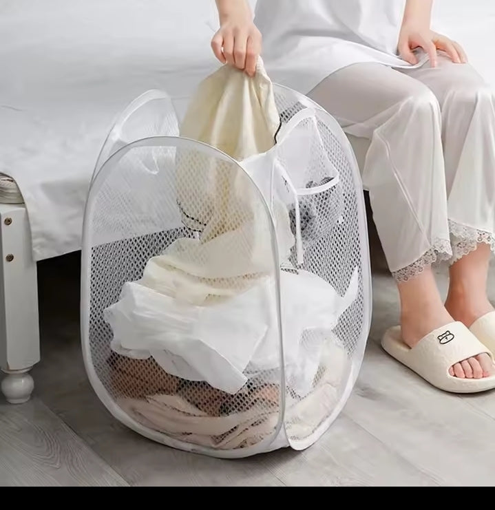 Dirty Clothes Basket Skeleton Ventilated Foldable Easy Storage Portable Large Capacity Clothes Basket