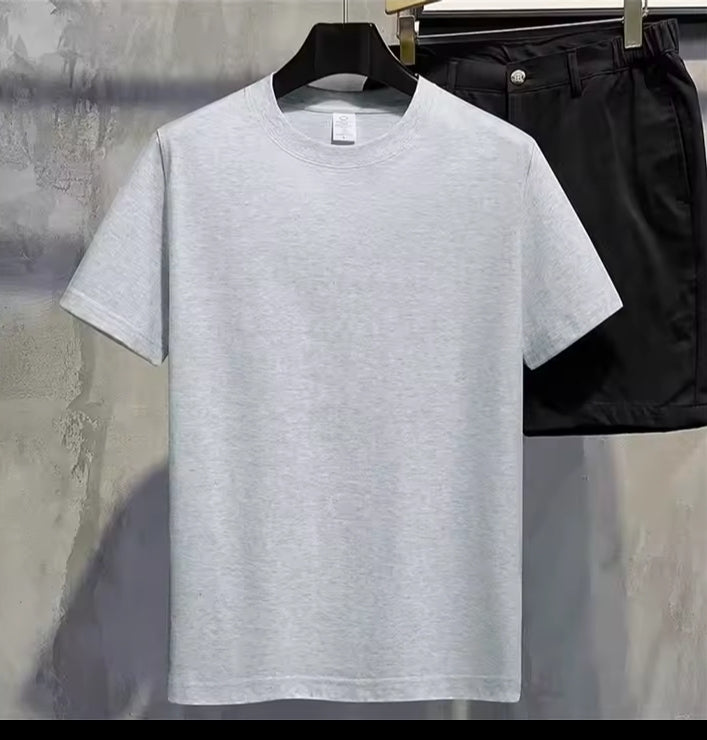 Men T Shirt Summer Cotton Tops Women Solid Color Blank Tshirts O-neck Round Collar Short-Sleeve Couple White Top Tees