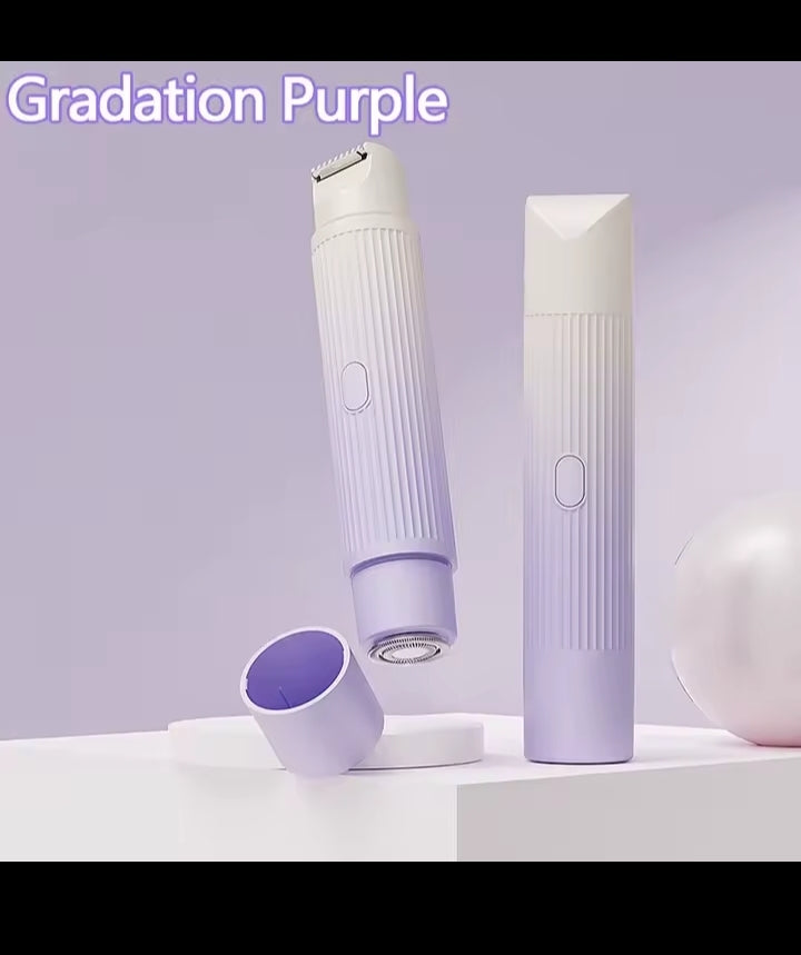 Waterproof 2in1 Electric Shaver for Women Bikini Hair Trimmer Wet Dry Use Dual Head Detachable Cordless Rechargeable