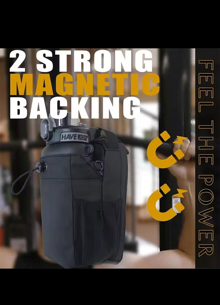 Magnetic Gym Bag Large Capacity Magnetic Carrier Bag With Phone Pocket Portable Gym Water Bottle Pouch Gym Accessories Organizer