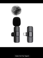 NEW Wireless Lavalier Microphone Audio Video Recording Mini Mic For iPhone Android Laptop Live Gaming Mobile Phone Microphone