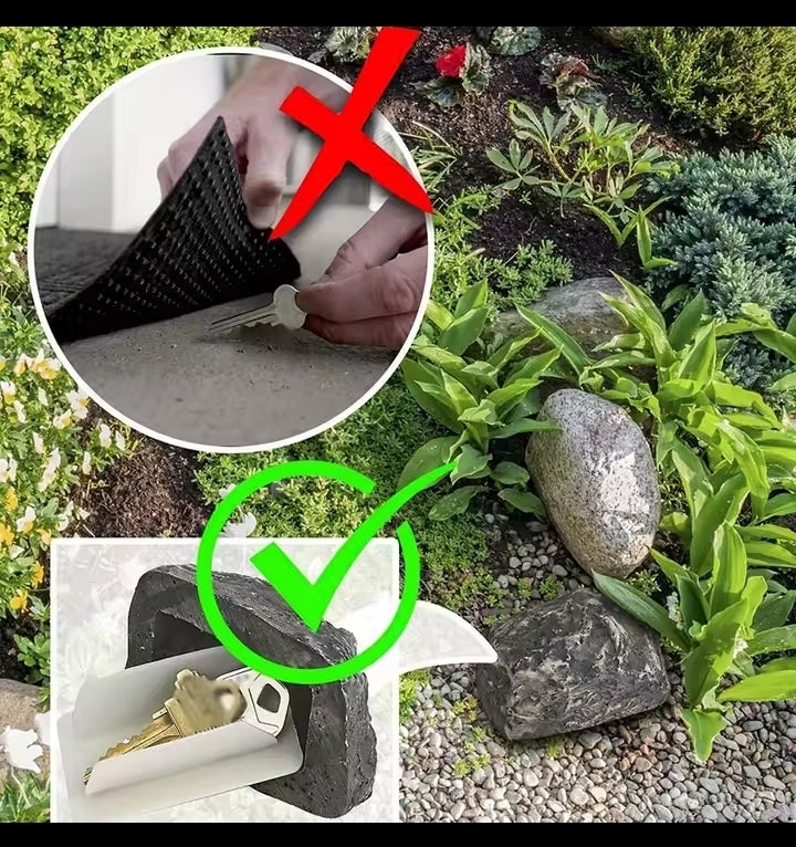 Stone Key Box Simulation Stone Outdoor Courtyard Hidden Door Key Box  Small Stone Resin Stone Shape Hidden Home Accessories