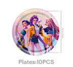 Demon Hunters Birthday Party Decor Tableware Banner Decorations Cake Topper Balloon Girl Kid Korean Kpop Anime Party Supplie Set