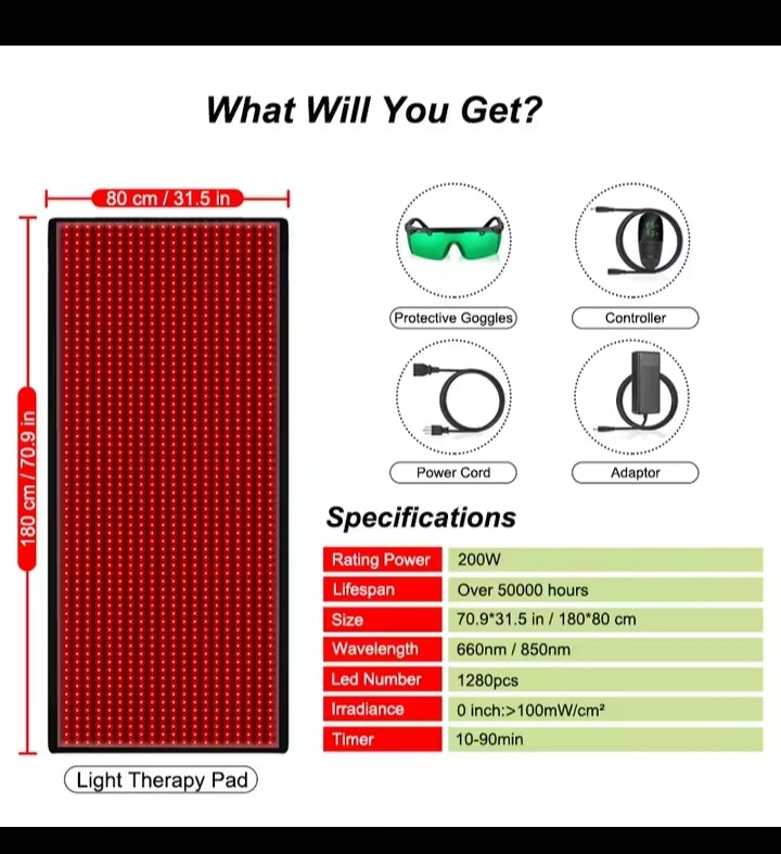 1280pcs Red Light Near Infrared Therapy Devices Mat LED Large Pads for Whole Full Body Mat Blanket Home Care Relaxation Device