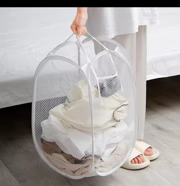 Dirty Clothes Basket Skeleton Ventilated Foldable Easy Storage Portable Large Capacity Clothes Basket