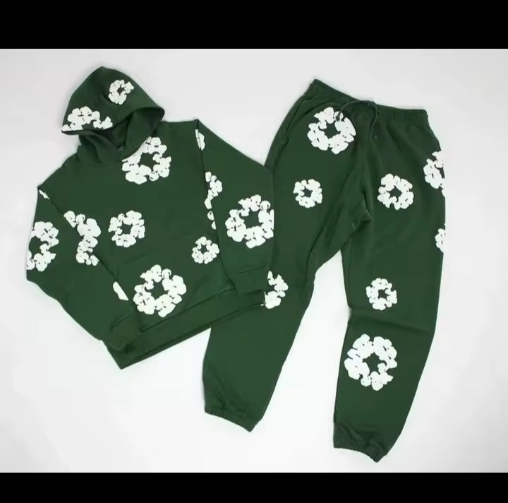 DENIM TEARS brand hot selling new fashionable cotton foam printed hoodie, European and American trendy men's sports suit