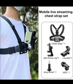 5 in 1 Mobile Phone Chest Strap Mounting Holder First Angle Video Record life Phone Bracket Fixed Live Broadcast Accessories