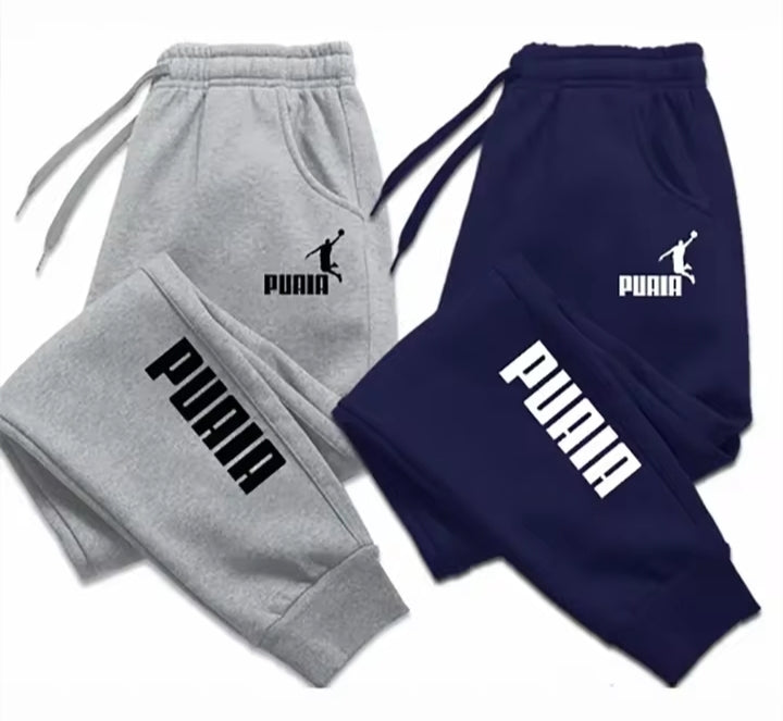 PUAIA Print Men's Pants/Winter New Sport Jogging Trousers Fitness Loose