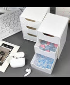 Chic 3-Tier Desk Organizer with Drawers - Ideal for Office Supplies, Jewelry & Cosmetics Storage - Portable Divider Box